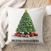 Vintage Plush Christmas Tree Art クッション (ブランケット)