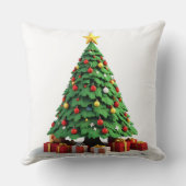 Vintage Plush Christmas Tree Art クッション (裏面)