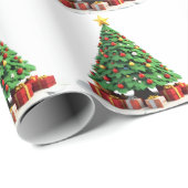 Vintage Plush Christmas Tree Art ラッピングペーパー (ロールコーナー)