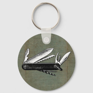 Vintage Pocket Knife Art キーホルダー