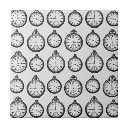 Vintage Pocket Watches Pattern タイル (正面)