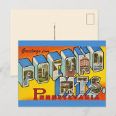 Vintage Pocono Mountains ポストカード (正面/裏面)