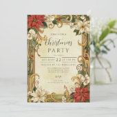 Vintage Poinsettia Christmas 招待状 (スタンド正面)