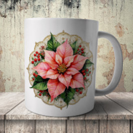 Vintage Poinsettia Doily コーヒーマグカップ