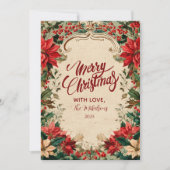 Vintage Poinsettia Holiday シーズンカード (正面)