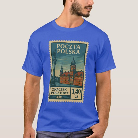 Vintage Poland Postage Stamp Shirt Tシャツ (正面)