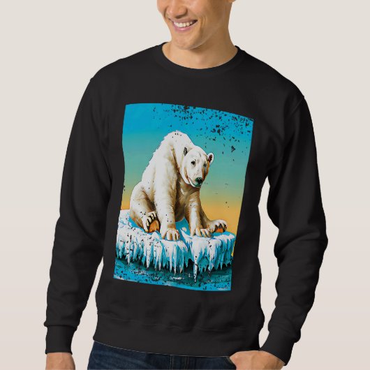 Vintage Polar Bear  Melting Arctic スウェットシャツ (正面)