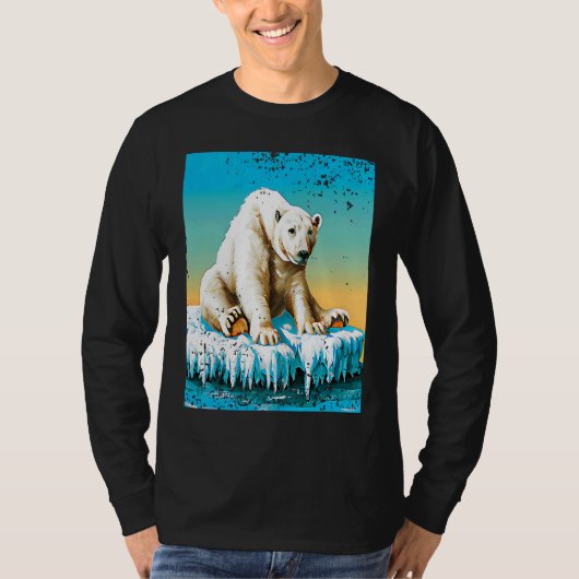 Vintage Polar Bear  Melting Arctic Tシャツ (正面)