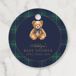 Vintage Polo Teddy Bear Baby Shower Favor Tags フェイバータグ