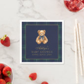 Vintage Polo Teddy Bear Baby Shower Napkins スタンダードカクテルナプキン (インサイチュ)