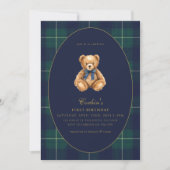 Vintage Polo Teddy Bear Birthday Party Invitation 招待状 (正面)