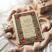 Vintage Pomegranate Garden Wedding 出欠カード