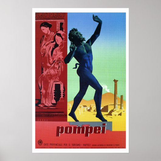 Vintage Pompeii Italian travel ポスター (正面)