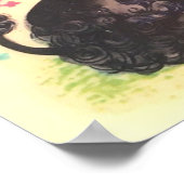 Vintage poodle at vanity ポスター (角)