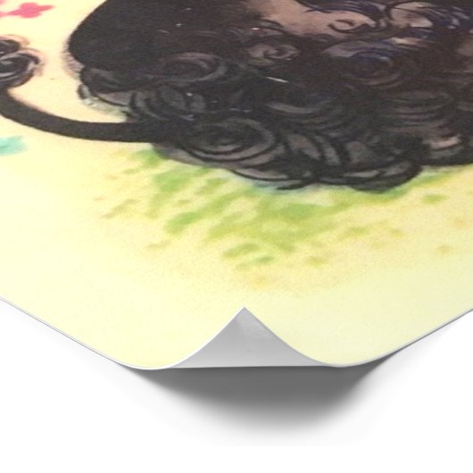 Vintage poodle at vanity ポスター (角)