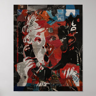 Vintage Pop Art Portrait baby call ポスター