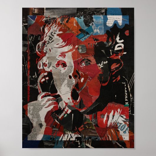 Vintage Pop Art Portrait baby call ポスター (正面)