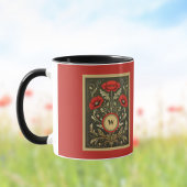 Vintage Poppies Gold Red Art Nouveau Monogram マグカップ