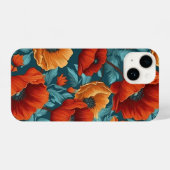 Vintage Poppy Floral Seamless Pattern iPhoneケース (裏面横)