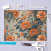 Vintage Poppy Orange Large Decoupage 薄葉紙 (クラフト)