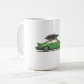 Vintage Porsche 911 964 Christmas コーヒーマグカップ (正面左)