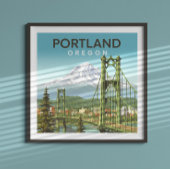Vintage Portland Oregon ポスター