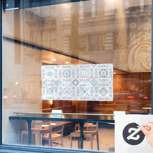 Vintage Portugal Azulejo traditional ウィンドウサイン (カフェ窓)