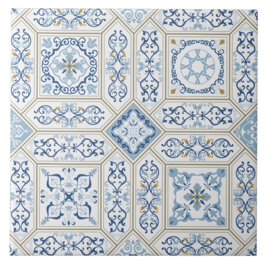 Vintage Portugal Azulejo traditional タイル (正面)