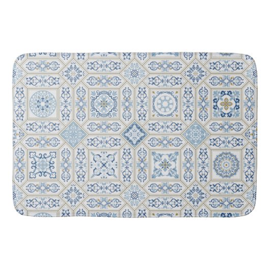 Vintage Portugal Azulejo traditional バスマット (正面)