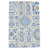 Vintage Portugal Azulejo traditional ミディアムペーパーバッグ (正面)