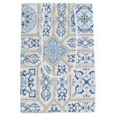 Vintage Portugal Azulejo traditional ミディアムペーパーバッグ (裏面)