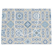 Vintage Portugal Azulejo traditional ラージペーパーバッグ (正面)