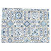 Vintage Portugal Azulejo traditional ラージペーパーバッグ (裏面)