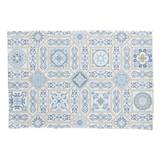 Vintage Portugal Azulejo traditional 枕カバー (正面)