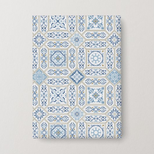 Vintage Portugal Azulejo traditional 缶バッジ (正面)