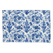 Vintage Portuguese Blue Floral Tile 枕カバー (正面左)
