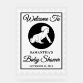 Vintage Postage Stamp Baby Shower Welcome アクリルサイン (正面)