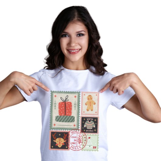 Vintage Postage Stamp Christmas Icon  Tシャツ