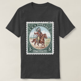Vintage Postage Stamp Native American Warrior Tシャツ