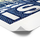 Vintage Postage Stamp Print, Mountain River ポスター (角)