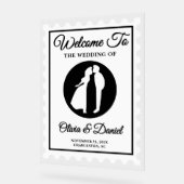 Vintage Postage Stamp Wedding Welcome アクリルサイン (傾斜)