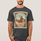  Vintage Postage Stamp Wild West Cowboy Tシャツ (正面)