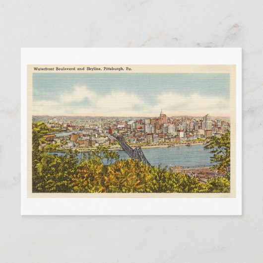 Vintage Postcard of Pittsburgh Skyline ポストカード (正面)