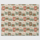 Vintage Postcards & Holiday Greetings ラッピングペーパー (フラット)