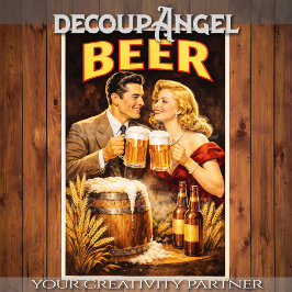 Vintage Poster Beer Celebration Decoupage 薄葉紙