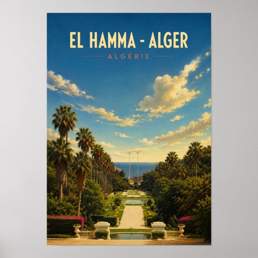 Vintage Poster Jardin d'Essais El Hamma - Alger ポスター (正面)