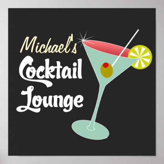 Vintage Poster、Martini Glass Cocktails ポスター (正面)