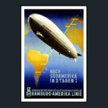 Vintage Poster Print Hamburg Amercia AirShip ポスター<br><div class="desc">Vintage Poster Print Hamburg Amercia AirShip</div>
