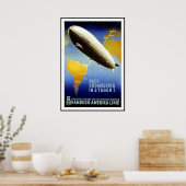 Vintage Poster Print Hamburg Amercia AirShip ポスター (キッチン)