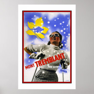 Vintage Poster Print Mont TREMBLANT Canada ポスター